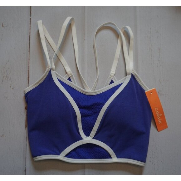 Colsie Women's Contrast Trim Stunning Blue Layered Bralette - Size S, NWT - Picture 2 of 7